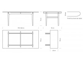 Table de repas scandinave modèle CH327. Edition neuve.