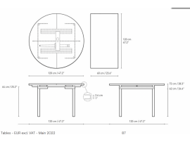 Table de repas scandinave modèle CH388 plateau fixe. Edition neuve.