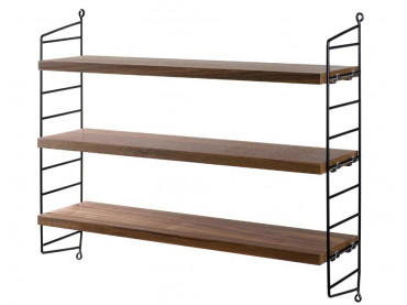 Etagère scandinave String pocket, noyer nouvelle édition.