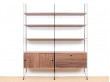 Mid-Century modern scandinavian shelves String System in walnut. New édition. 