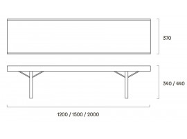 Bruksbo bench. New edition. 120  cm
