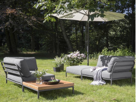 LEVEL outdoor modular Lounge Sofa. Dark Grey cushions.