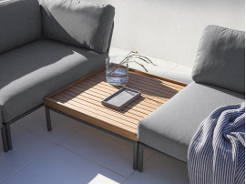 LEVEL outdoor modular Lounge Sofa. Dark Grey cushions.