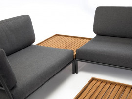 LEVEL outdoor modular Lounge Sofa. Dark Grey cushions.