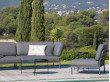 LEVEL outdoor modular Lounge Sofa. Dark Grey cushions.