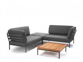 LEVEL outdoor modular Lounge Sofa. Dark Grey cushions.