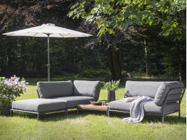 LEVEL outdoor modular Lounge Sofa. Dark Grey cushions.