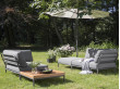 LEVEL outdoor modular Lounge Sofa. Dark Grey cushions.