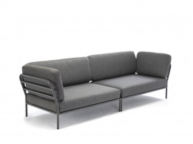 LEVEL outdoor modular Lounge Sofa. Dark Grey cushions.