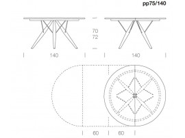 Table de repas scandinave modèle PP75/120 ou 140 cm. Edition neuve