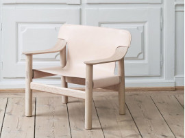 Fauteuil scandinave Bernard en cuir 