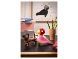 oiseau chanteur de Bojesen, rose/rouge nouvelle édition.