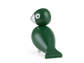Kay Bojesen songbird, green/silver painted beech silver leaf new edition.