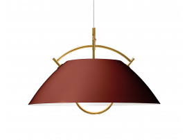 Mid-Century  modern scandinavian pendant lamp L037 bordeaux red by Hans Wegner, with cable lift.