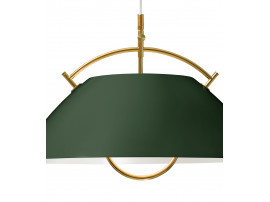 modern scandinavian pendant lamp L037 black green, hanger 24 carat gold platedby Hans Wegner, with cable lift.