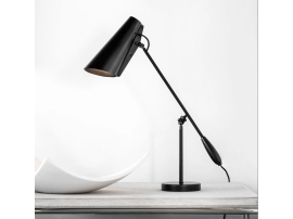 Lampe de table scandinave S-30016 Birdy noire/noire. Edition neuve.