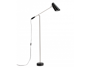 Mid-Century  modern floor  lamp S-30016 Birdy black/steel by Birger Dahl. New release.