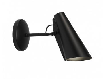 Mid-Century  modern wall  lamp S-30016 Birdy black/black short arm by Birger Dahl. New release.