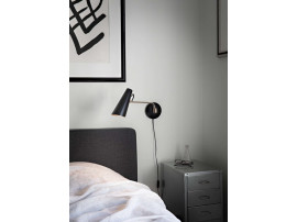 Mid-Century  modern wall  lamp S-30016 Birdy long arm black/black by Birger Dahl. New release.