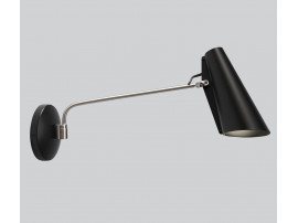 Mid-Century  modern wall  lamp S-30016 Birdy long arm black/steel by Birger Dahl. New release.