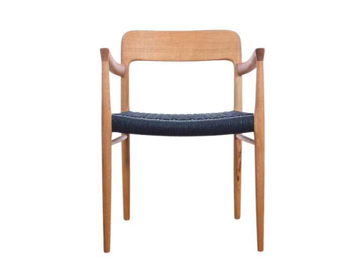 Mid-Century Modern Danish armchair model 56 in oak by Niels Møller, new edition