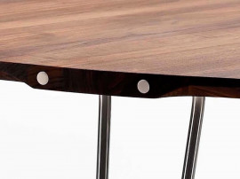 Table basse scandinave ronde Shark AK 1850, Massif ou Corian. Ø 70 cm ou 100 cm