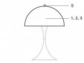 Pièces détachées pour lampe de table Panthella Louis Poulsen