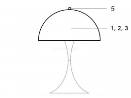 Spare parts for Louis Poulsen table lamp Panthella