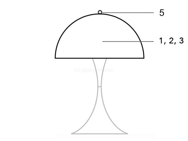 Pièces détachées pour lampe de table Panthella Louis Poulsen