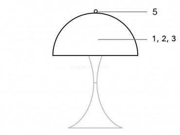 Pièces détachées pour lampe de table Panthella Louis Poulsen