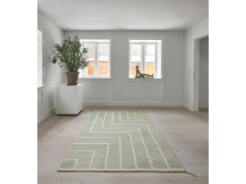 Mid-modern scandinavian rug model VK1 olive / white