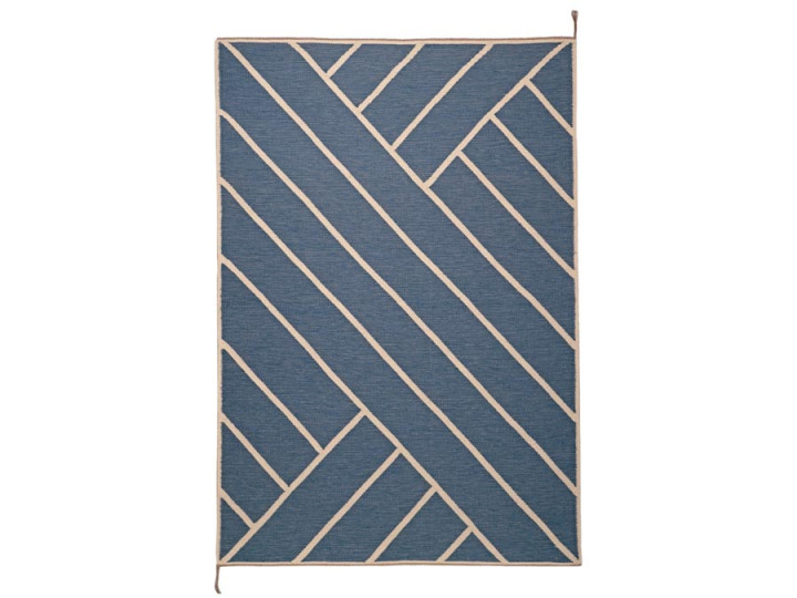 Mid-modern scandinavian rug model VK2 blue / white