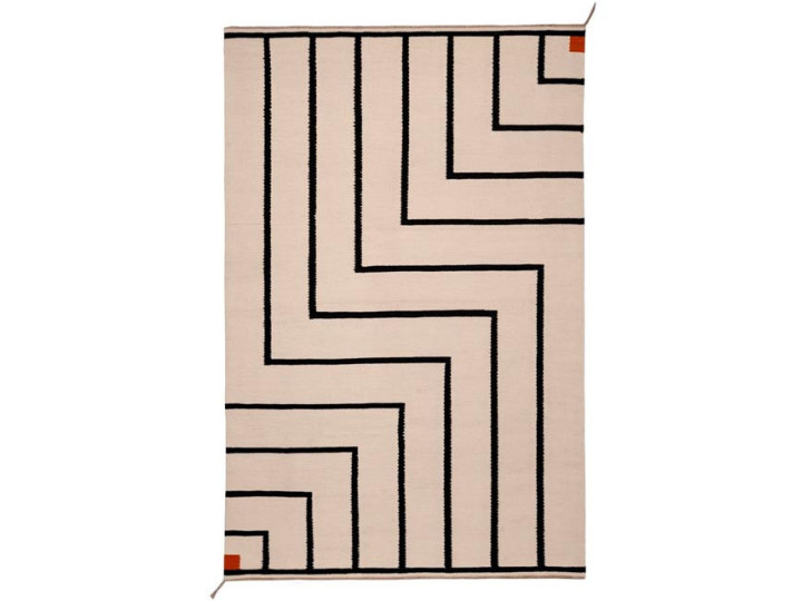 Mid-modern scandinavian rug model  VK1 white / black