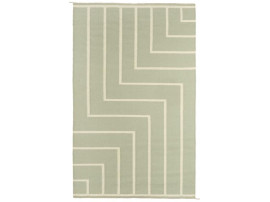 Mid-modern scandinavian rug model VK1 olive / white