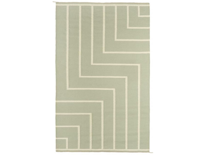 Mid-modern scandinavian rug model VK1 olive / white