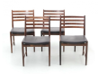 Mid-Century  modern scandinavian set of 4 chairs in Rio rosewood  by Kai Lyngfeldt Larsen