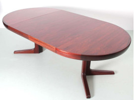 Table de repas scandinave ronde en palissandre, 4/10 pers