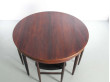 Mid-Century Modern scandinavian dining set in Rio rosewood by Hans Olsen with 4 chairs
