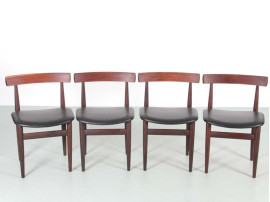 Table de repas scandinave à rallonges Dining set en palissandre de Rio model 630 + 4 chaises