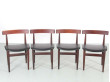 Mid-Century Modern scandinavian dining set in Rio rosewood by Hans Olsen with 4 chairs