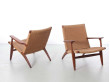 Mid century modern pair of lounge chair CH25 by Hans Wegner