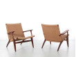 Mid century modern pair of lounge chair CH25 by Hans Wegner