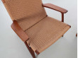 Mid century modern pair of lounge chair CH25 by Hans Wegner