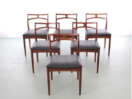 Mid-Century Modern Danish  set  of 6 dining chairs in Rio rosewood  by Johannes Andersen