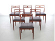 Mid-Century Modern Danish  set  of 6 dining chairs in Rio rosewood  by Johannes Andersen