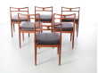 Suite de 6 chaises scandinaves en palissandre de Rio Modèle 94