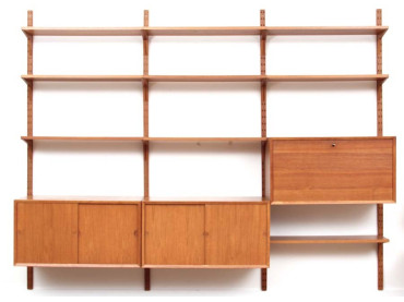 Mid century modern scandinavian wall system Cado in teak