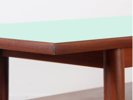 Table basse scandinave en teck et stratifié vert pâle 