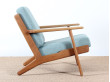 paire de fauteuils scandinaves modèle GE 390 de Hans Wegner pour Getama