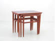 Mid-Century  modern scandinavian nesting tables in teak and ceramic